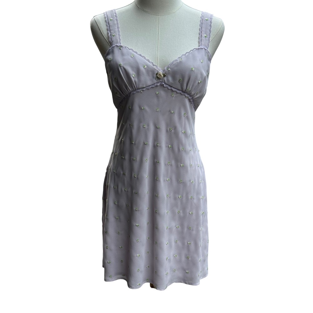 Tularosa Francesca Mini Dress S Lavender Floral Embroidered Lace Revolve EUC